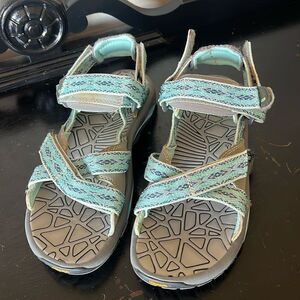 The North Face Women's Gray/Green Outdoor Hiking Sandals Size 8 Vibram